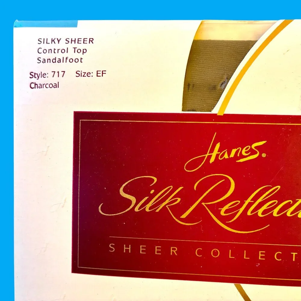 Hanes Silk Reflections + Resilience Pantyhose Control Top Putty & Charcoal sz EF